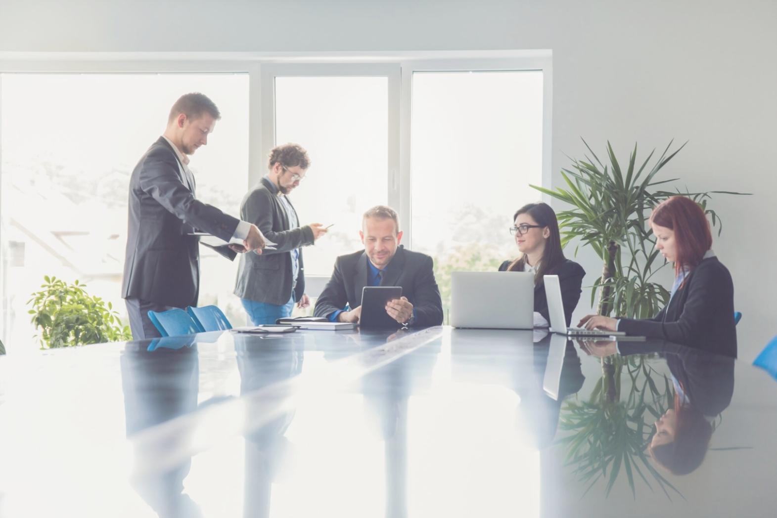 Professional financial audit preparation workspace